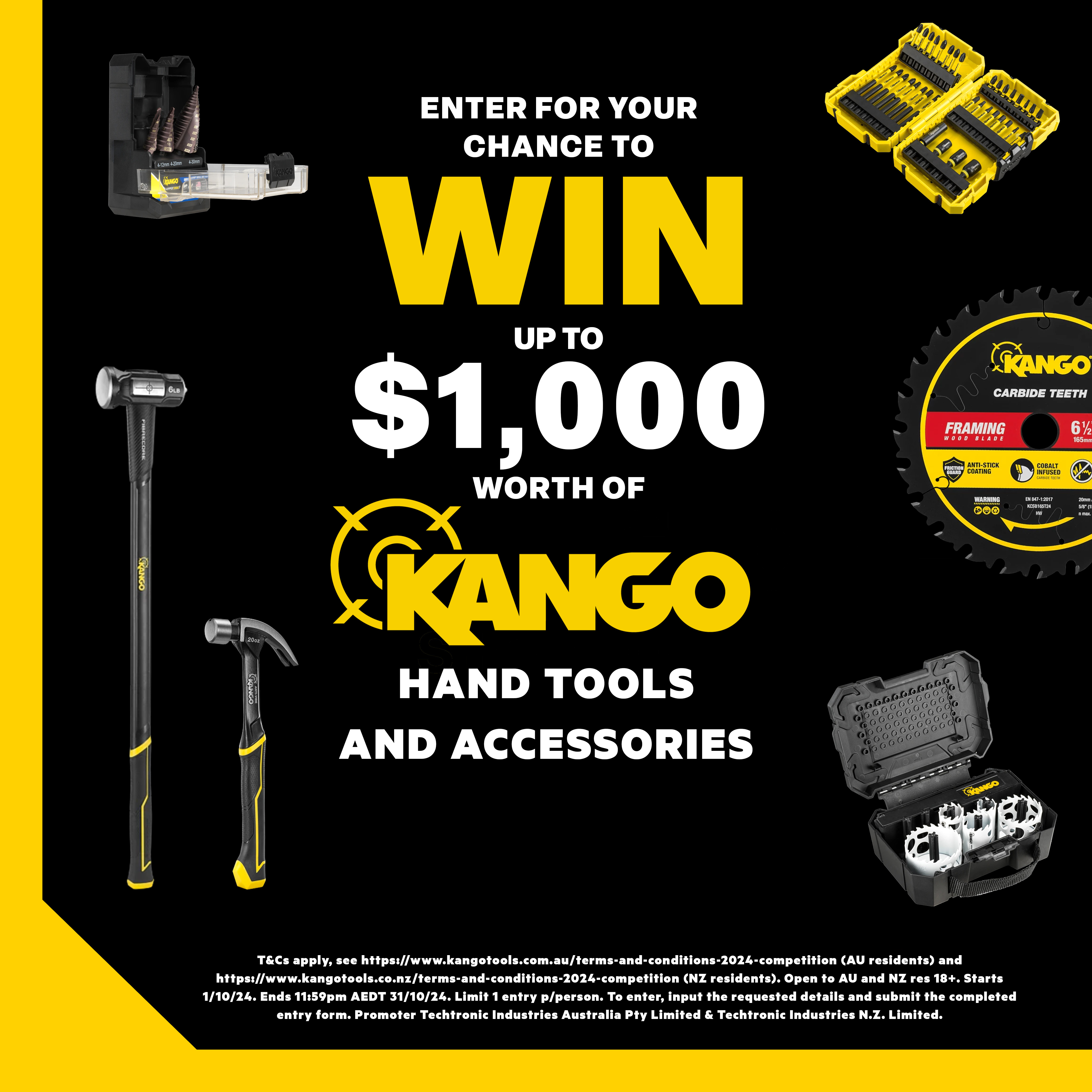 WIN up to $1,000 worth of Kango Hand Tools and Accessories